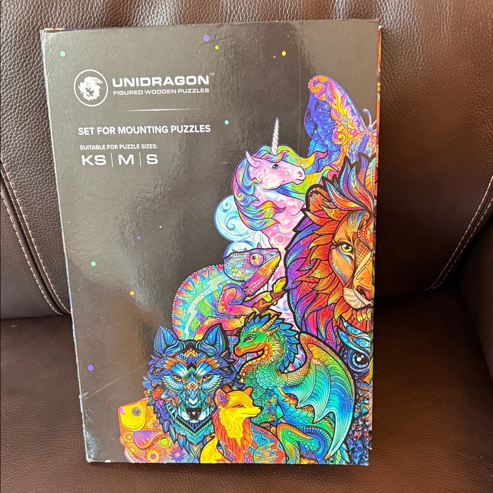 Puzzle mounting set for wooden puzzles